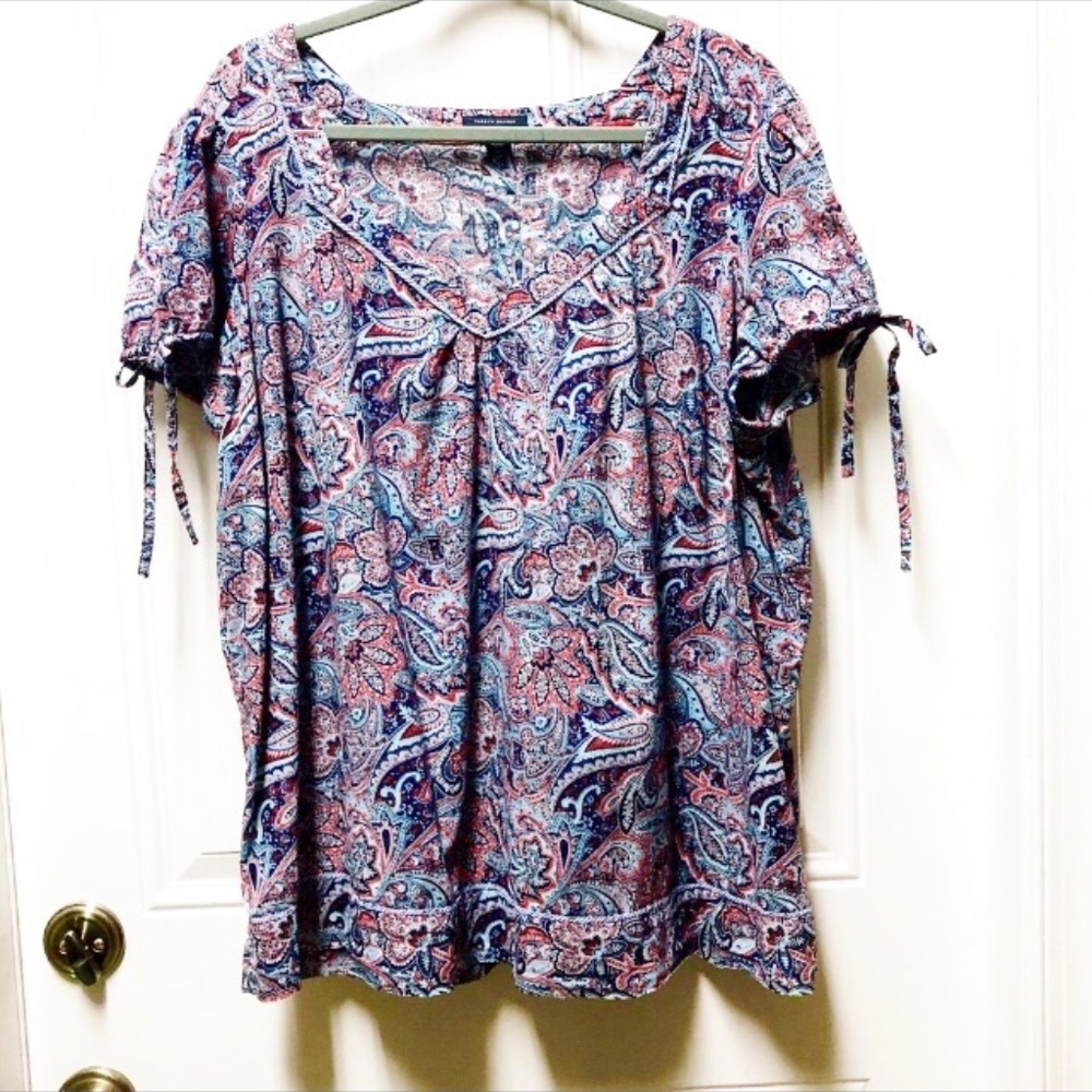 Tommy Hilfiger Red/Blue Paisley Top